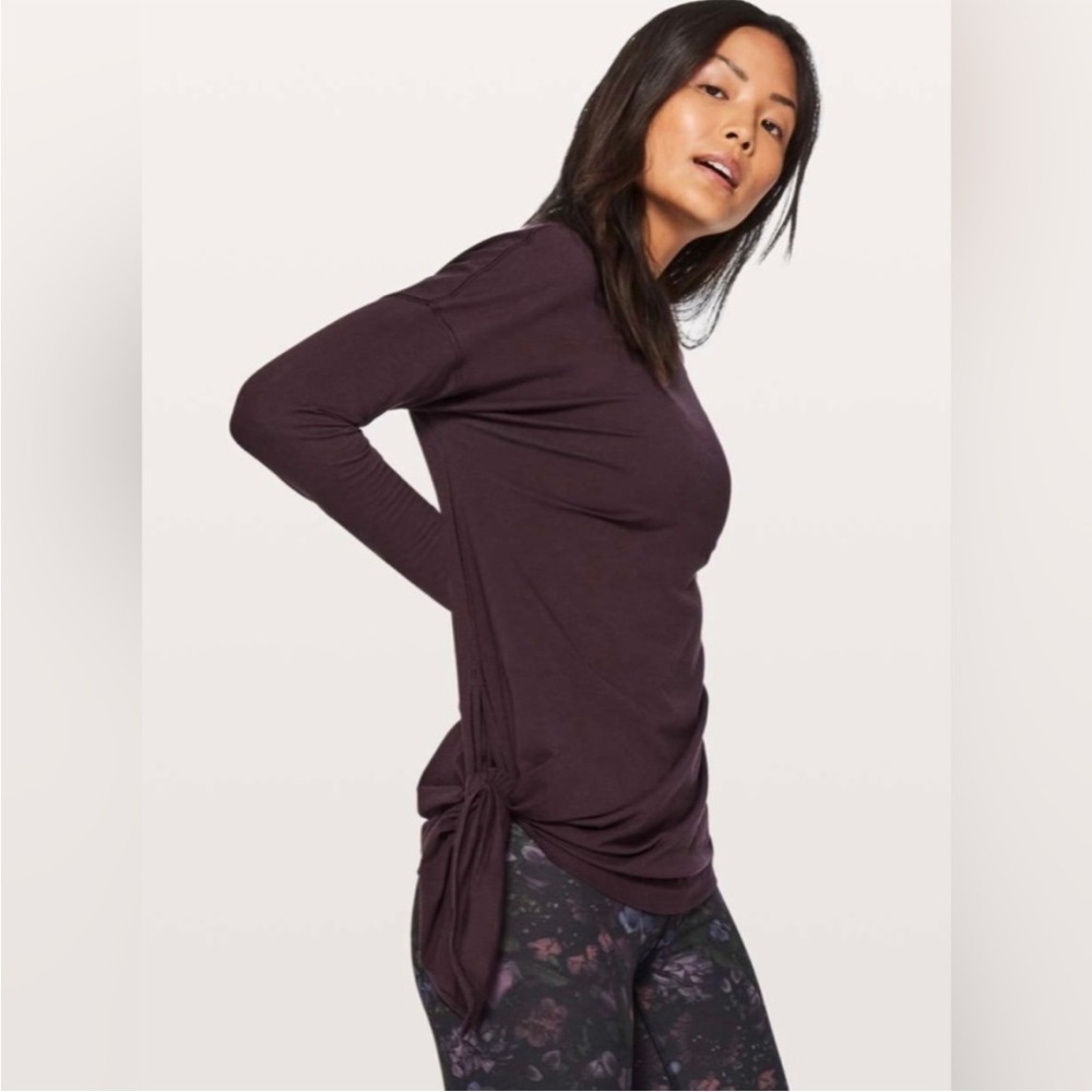 Lululemon Shirt Long Sleeve Women's To The Point Pima Purple Asymmetric